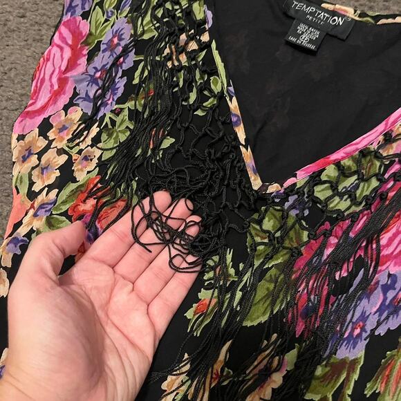 Vintage Floral Fairy Fringe Maxi Dress - Picture 8 of 8